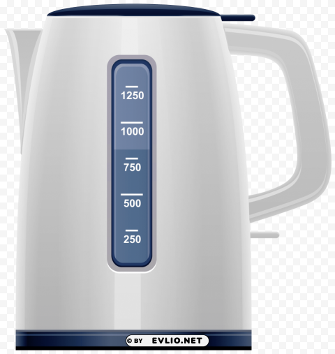 white electric kettle Isolated Subject in Transparent PNG Format