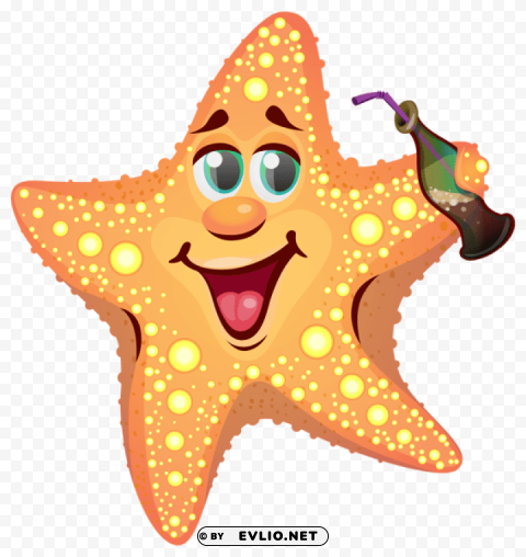 cartoon summer starfish PNG without watermark free