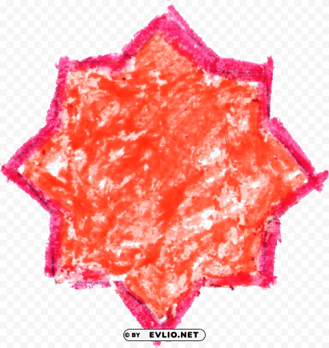 Crayon Star Drawing PNG with Isolated Object