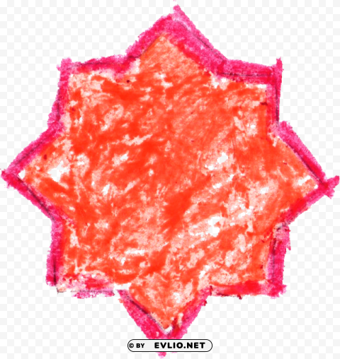 Crayon Star Drawing PNG With Isolated Object