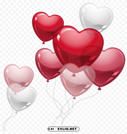 cute heart balloonspicture Transparent PNG Isolated Element with Clarity