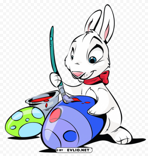 easter bunny painting eggs transparent PNG art