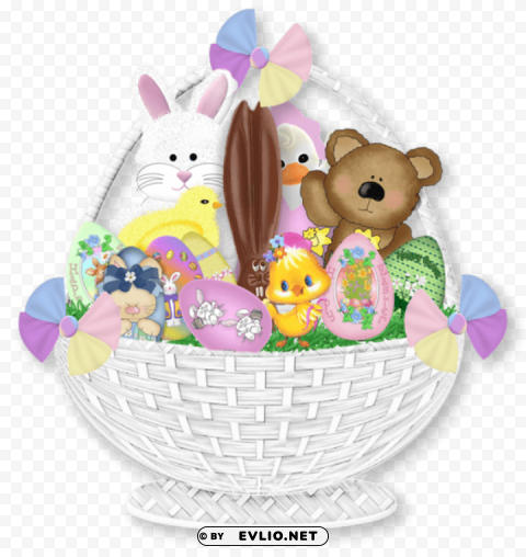 easter gift basketpicture Clean Background Isolated PNG Character