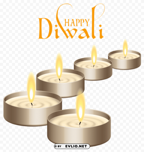 happy diwali candles Free PNG download no background