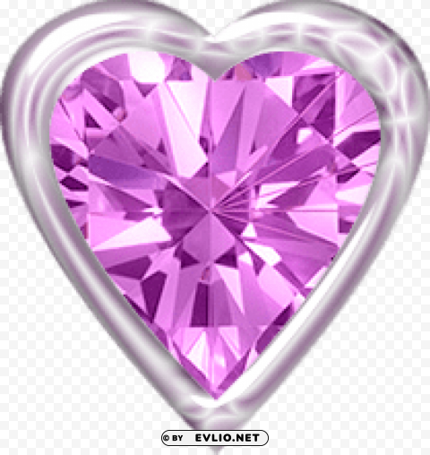 pink diamond heart PNG download free