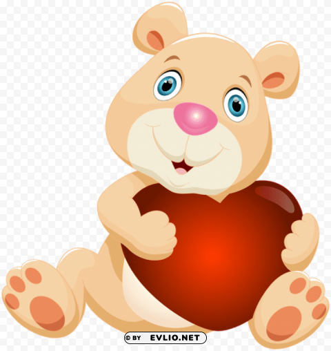 teddy bear with heart Isolated PNG Image with Transparent Background