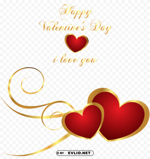 transparent happy valentines day decor with hearts Isolated Object on Clear Background PNG