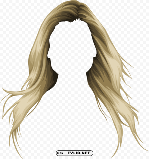 blond drawing long hair Transparent PNG Isolated Illustration