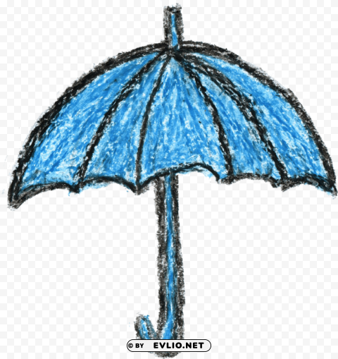 crayon umbrella drawing PNG with clear transparency