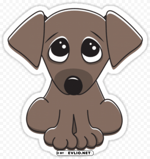 cute cartoon dog with big eyes PNG with no background for free