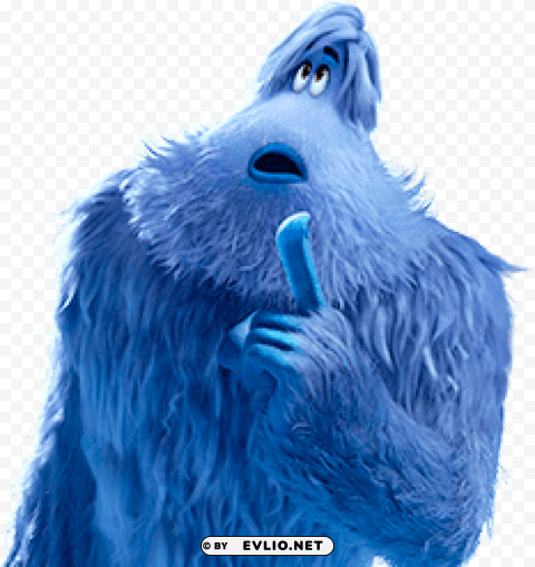 old yeti holding finger up Isolated Character in Transparent PNG