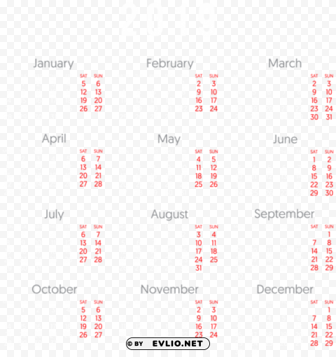 2019 calendar PNG design