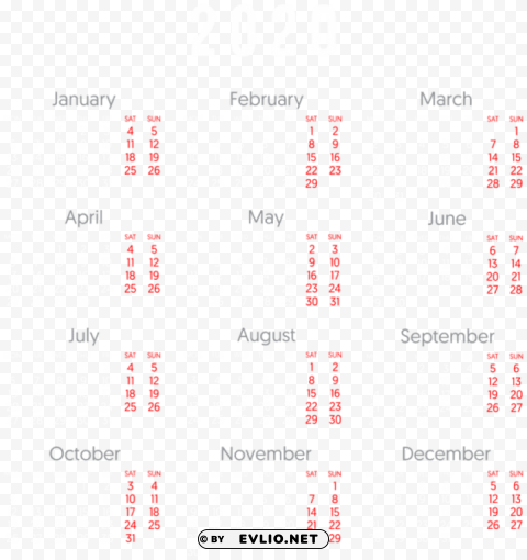 2020 calendar PNG design elements
