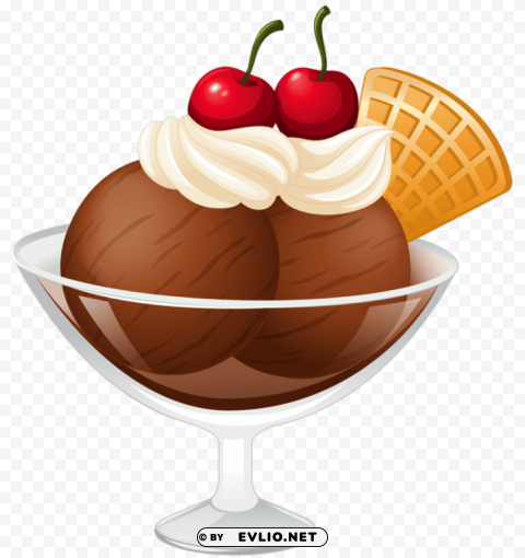 chocolate ice cream sundae picture Isolated Object in HighQuality Transparent PNG