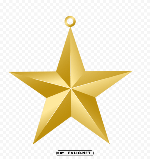 christmas gold star ornament Isolated Artwork in Transparent PNG Format