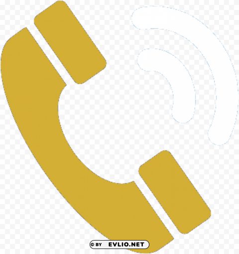 Phone Icon Gold PNG Image With Isolated Graphic