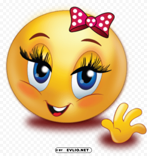 smile girl emoji Isolated Subject with Transparent PNG