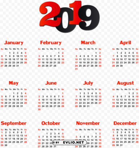 2019 calendar PNG download free