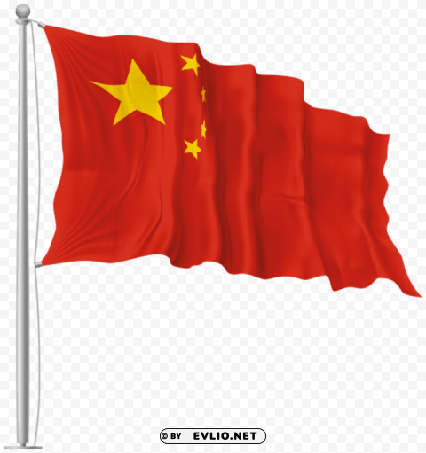 china waving flag PNG photo with transparency