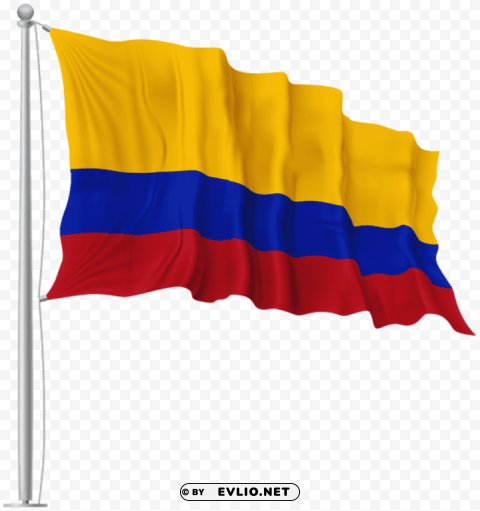colombia waving flag PNG Image with Clear Isolated Object