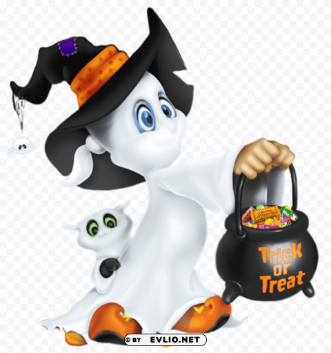 cute halloween ghost PNG Isolated Subject with Transparency