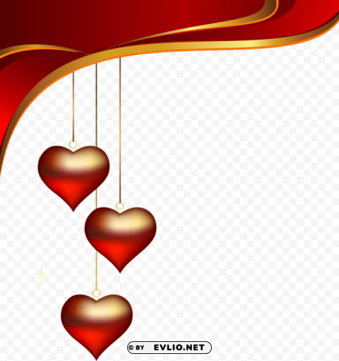 Decorative Hearts Pendants Element PNG With Alpha Channel