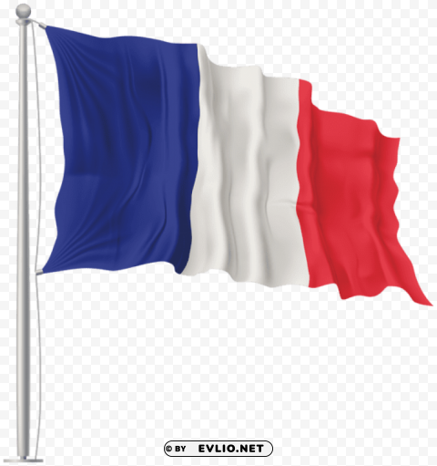 france waving flag Isolated Illustration on Transparent PNG