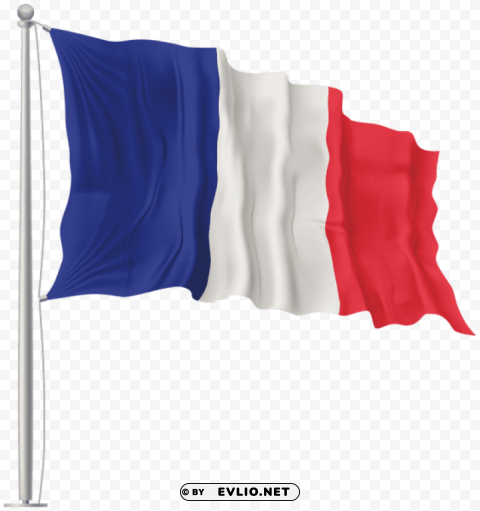 France Waving Flag Isolated Illustration On Transparent PNG