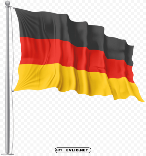 Germany Waving Flag Isolated Item In Transparent PNG Format