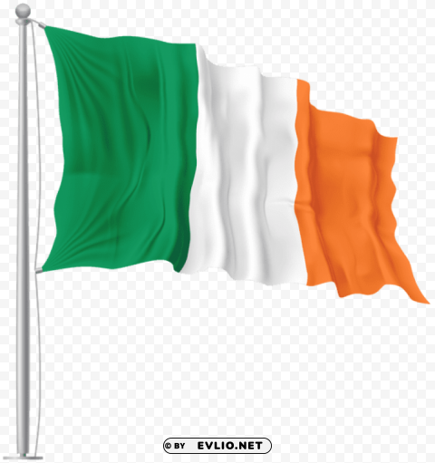 Ireland Waving Flag Isolated Subject In HighQuality Transparent PNG