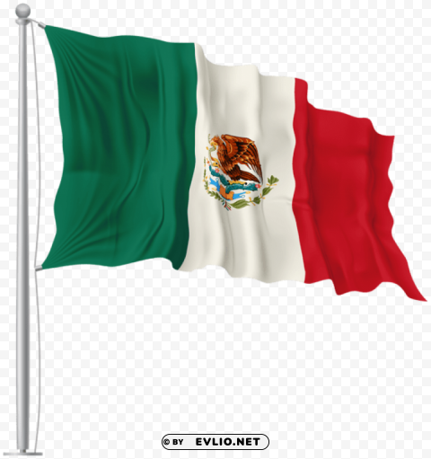 mex waving flag PNG Image Isolated on Clear Backdrop