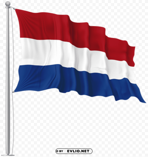 netherlands waving flag Isolated Object with Transparency in PNG