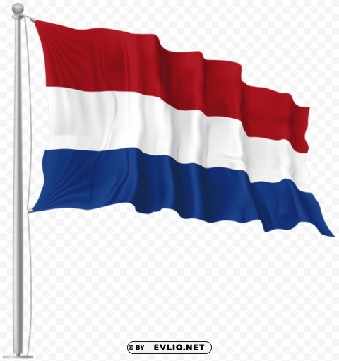 Netherlands Waving Flag Isolated Object With Transparency In PNG