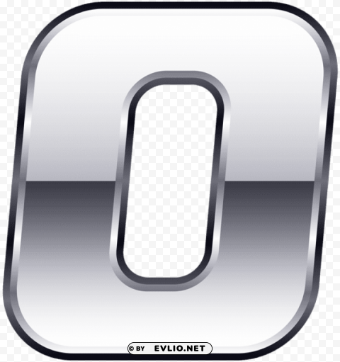 silver number zero PNG Image Isolated with Transparent Clarity