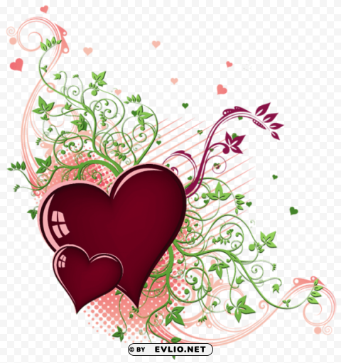  deco hearts Transparent PNG image free