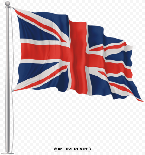 united kingdom waving flag Isolated Graphic with Clear Background PNG