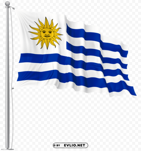 Uruguay Waving Flag Transparent Art PNG