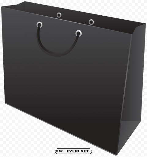 black gift bag PNG with alpha channel for download clipart png photo - fe0d5ad7