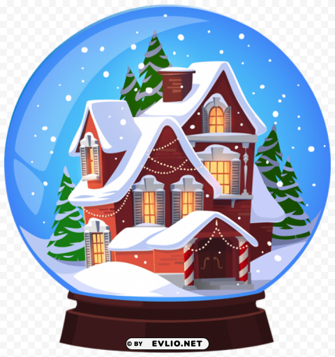 christmas house snowglobe Transparent Background PNG Isolated Item