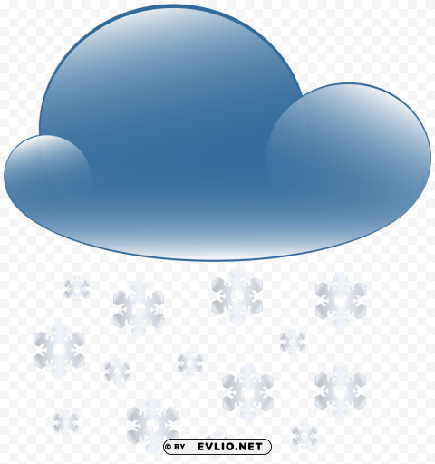 snowy cloud weather icon PNG Illustration Isolated on Transparent Backdrop