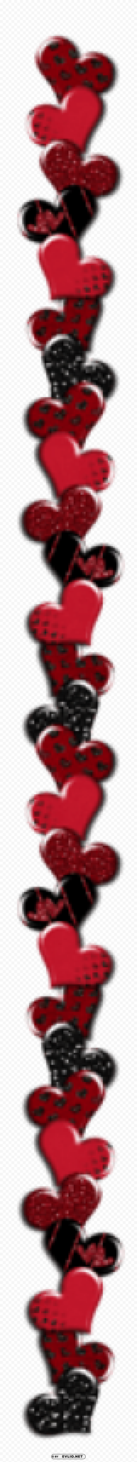 valentine's day heart border Isolated Illustration on Transparent PNG