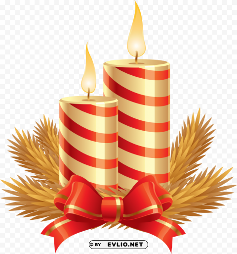 Christmas Candles High Resolution PNG Isolated Illustration
