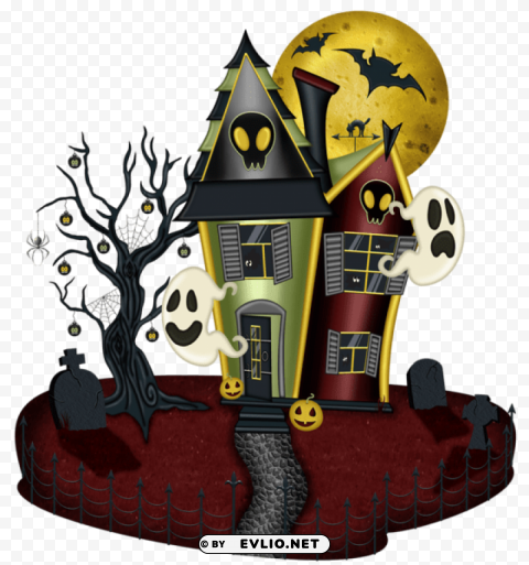 halloween house large picture Isolated Element with Clear PNG Background