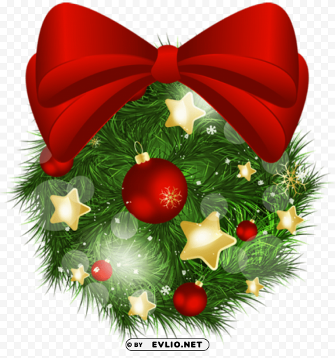  christmas pine ball with red bow PNG transparent pictures for projects