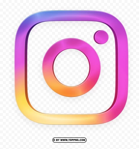 3d instagram colorful logo symbol social hd Isolated Artwork on Transparent Background PNG