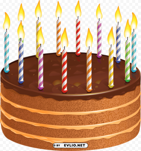 chocolate cake with candles Clear Background PNG Isolated Illustration PNG images with transparent backgrounds - Image ID f3eb061d