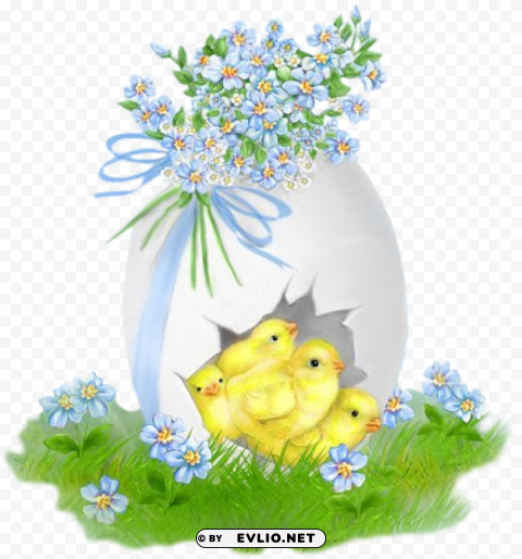easter egg with chickens Transparent PNG Illustration with Isolation