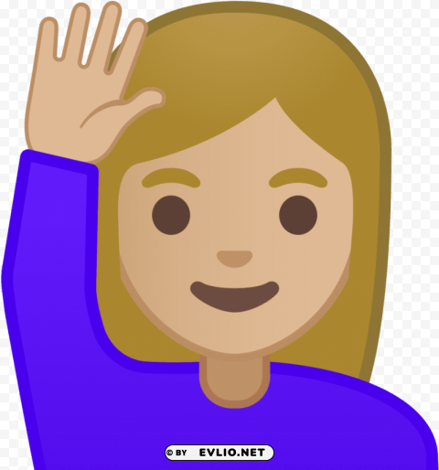 emoji raising hand PNG picture