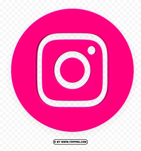 hd round circle pink outline 3d instagram ig logo icon Isolated Character in Clear Background PNG - Image ID e4e15e1b