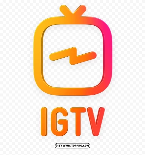igtv instagram logo icon 3d Isolated Character in Transparent PNG